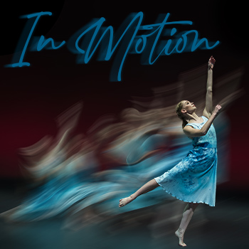 In Motion poster art image of dancer with motion lines